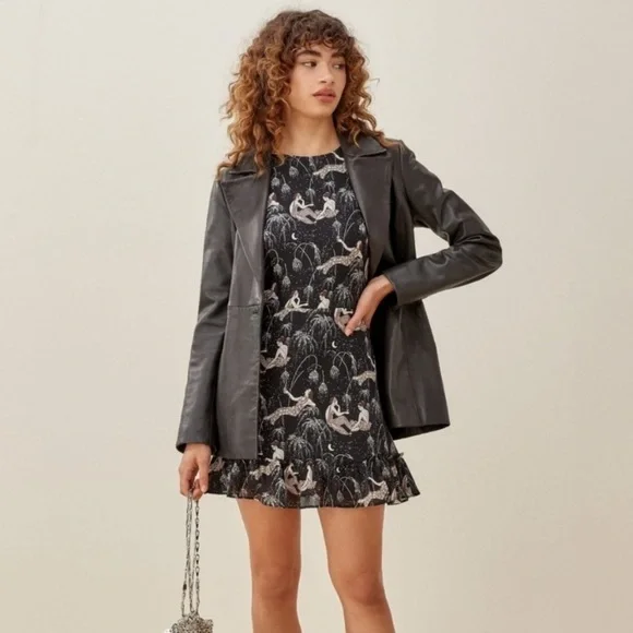 Reformation Doutez Dress in Champagne Wishes Size 0 - Picture 4 of 10